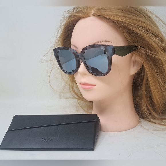 Christian Dior Sunglasses Mirror Green Tortoise Square Very Dior1 N 51-21-150 - Picture 1 of 16